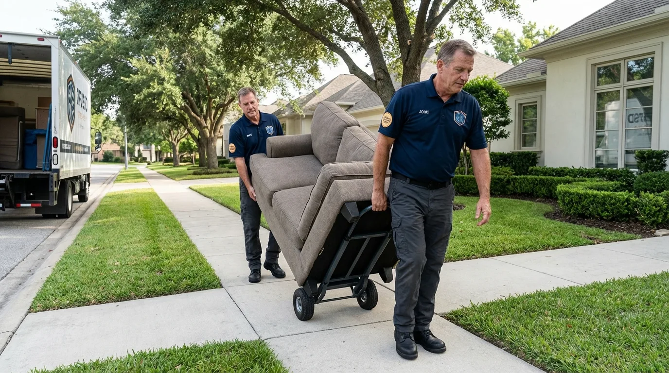 Local residential moving crew loading furniture in Pittsfield, MA